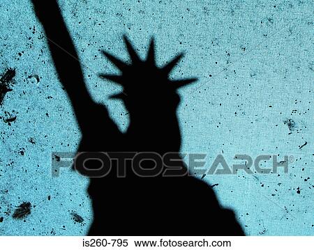 Stock Photography - Shadow of the statue of liberty. Fotosearch