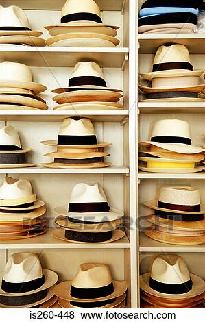 Stacked hats on shelves View Large Photo Image Stock Photo - Stacked hats on shelves. Fotosearch