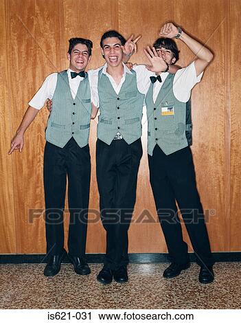Three waiters View Large Photo Image Stock Image - Three waiters . Fotosearch