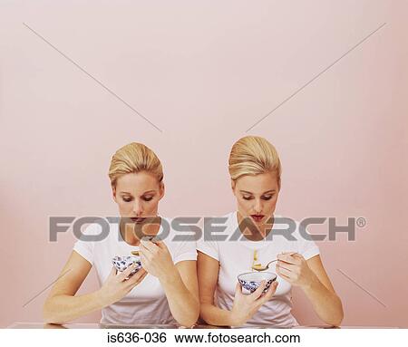 Two women eating soup View Large Photo Image Stock Photograph - Two women eating soup. Fotosearch