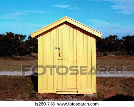 Yellow shed in field View Large Photo Image Stock Photo - Yellow shed in field. Fotosearch