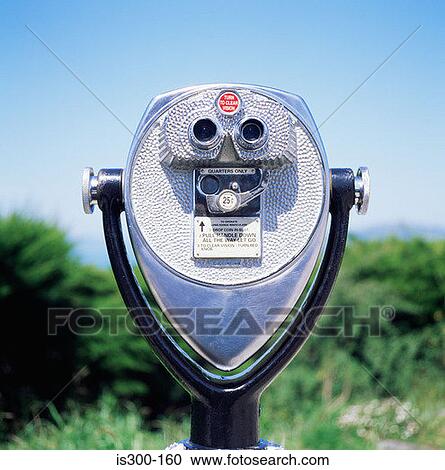 Stock Image - Coin operated binoculars. Fotosearch