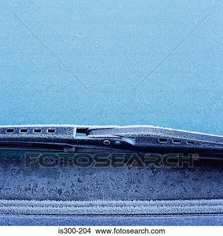 Picture - Frost covered windscreen. Fotosearch