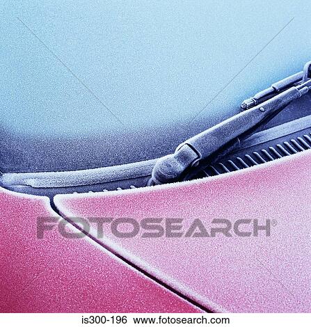 Stock Photograph - Frost on car windscreen. Fotosearch