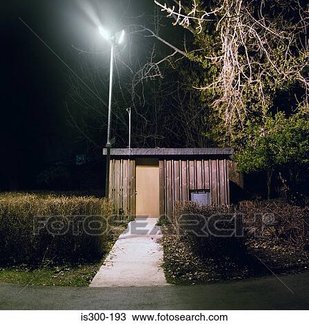 Stock Image - Hut at night. Fotosearch