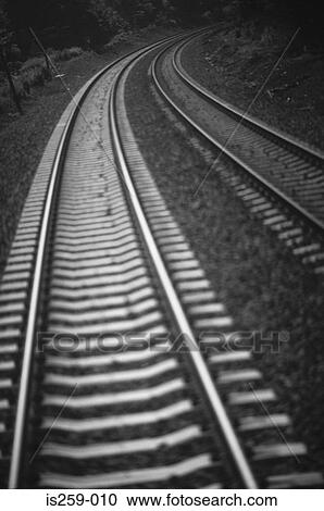 Stock Image - Railway tracks. Fotosearch