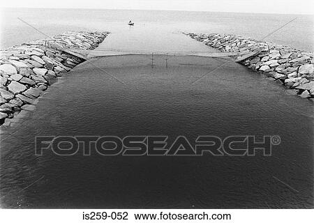 Water inlet leading out to sea View Large Photo Image Stock Image - Water inlet leading out to sea. Fotosearch