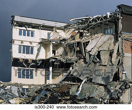 Building being demolished View Large Photo Image Stock Image - Building being demolished. Fotosearch