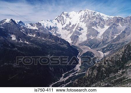Stock Image - Snowcapped mountains. Fotosearch
