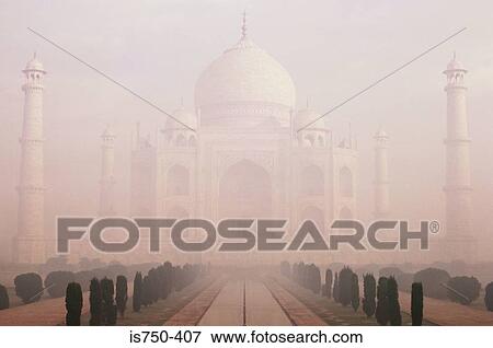 Stock Photo - Taj Mahal in mist. Fotosearch