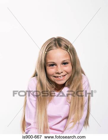 Stock Photo - Blond girl smiling. Fotosearch
