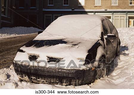 Picture - Car covered in snow. Fotosearch