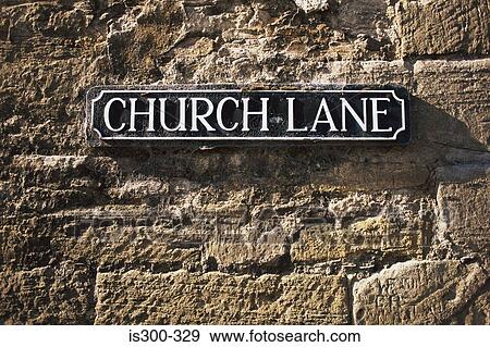 Stock Photo - Church lane road sign. Fotosearch