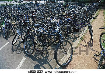 Stock Image - Large group of bicycles. Fotosearch