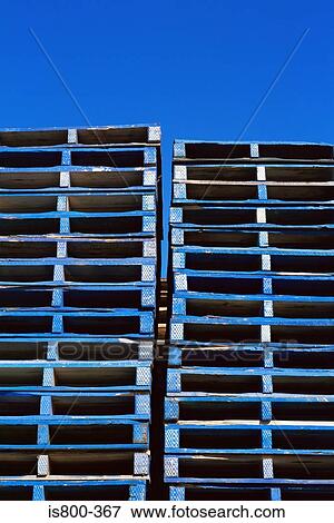 Stacked shipping pallets View Large Photo Image Stock Photo - Stacked shipping pallets. Fotosearch