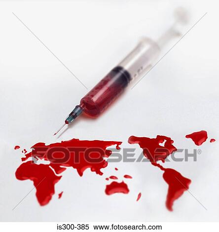 Syringe and a world of blood View Large Photo Image Stock Photography - Syringe and a world of blood. Fotosearch