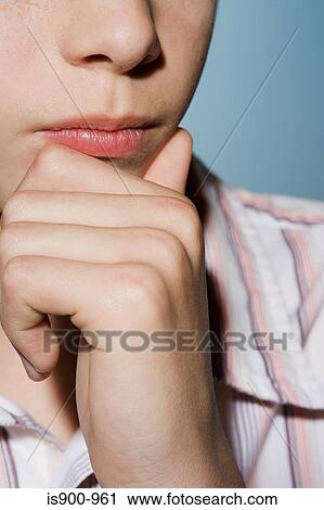 Stock Image - Child thinking. Fotosearch
