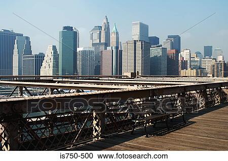 Stock Image - Manhattan bridge boardwalk. Fotosearch