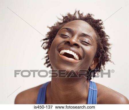 Woman laughing View Large Photo Image Stock Photo - Woman laughing. Fotosearch