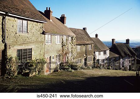 Stock Image - Gold hill in shaftesbury dorset. Fotosearch