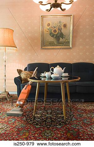 Retro living room View Large Photo Image Stock Photo - Retro living room. Fotosearch
