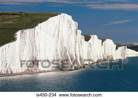 Picture - Seven sisters white chalk cliffs. Fotosearch