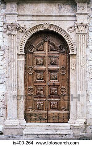 Picture - Carved wooden door. Fotosearch