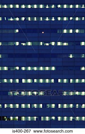 Stock Photo - Office building at night. Fotosearch