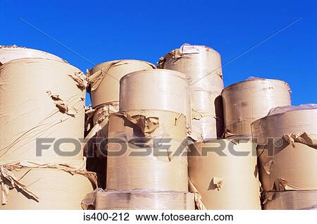 Stock Image - Rolls of paper for recycling. Fotosearch