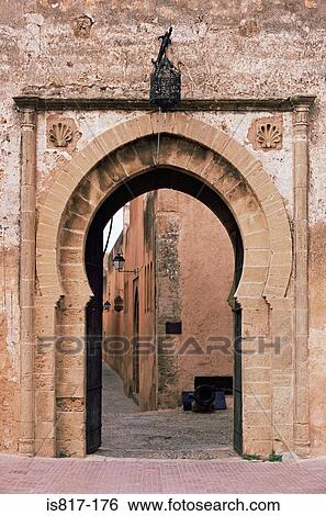 Stock Photograph - Entrance gate to a medina in rabat. Fotosearch
