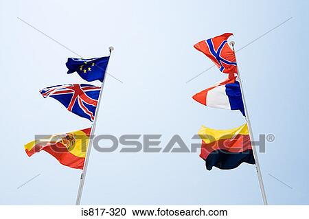 Stock Image - Flags of europe. Fotosearch