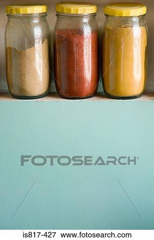 Stock Photo - Jars of spices. Fotosearch