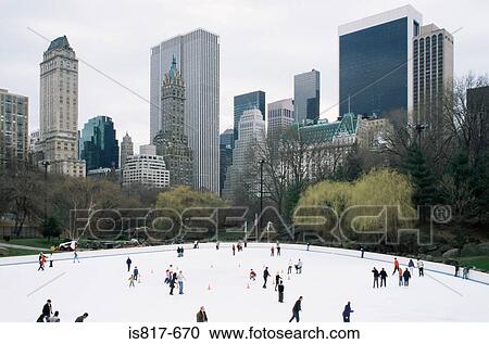 People ice skating in central park View Large Photo Image Stock Image - People ice skating in central park. Fotosearch