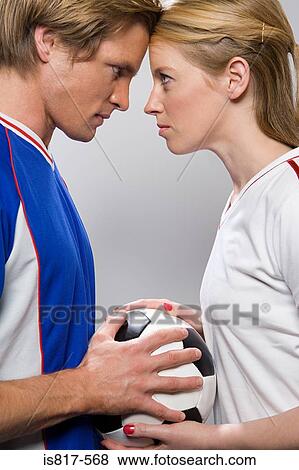 Two competitive footballers View Large Photo Image Stock Photo - Two competitive footballers. Fotosearch