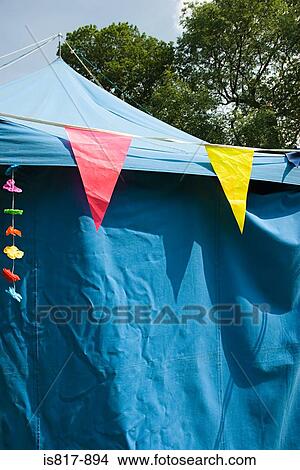 Picture - Bunting on a marquee. Fotosearch