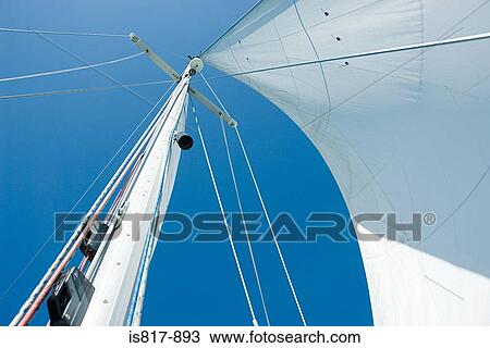 Stock Image - Mast and sail. Fotosearch