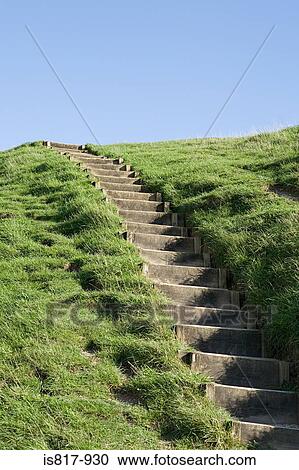 Stock Image - Steps up a hill. Fotosearch