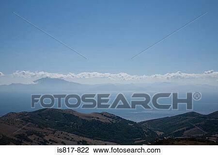 Stock Image - View of morocco from spanish coast at algeciras. Fotosearch