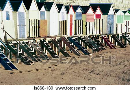 Beach huts View Large Photo Image Stock Image - Beach huts. Fotosearch