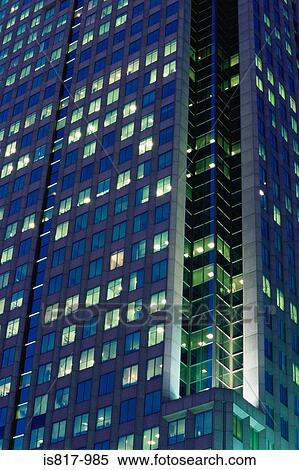 Stock Photography - Office building at dusk. Fotosearch