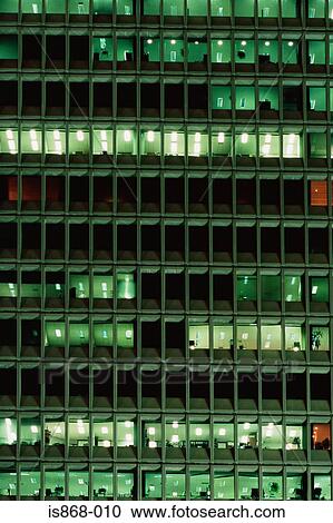 Office building at night View Large Photo Image Stock Image - Office building at night. Fotosearch
