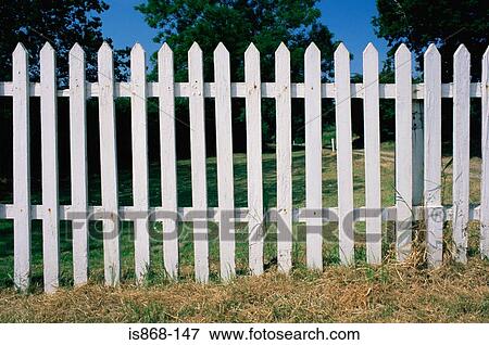 Stock Photo - White fence. Fotosearch