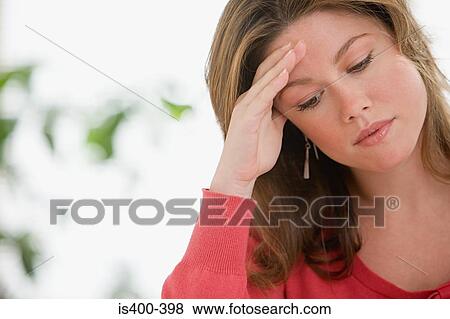 Stock Photo - Worried woman. Fotosearch