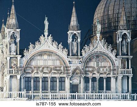 Stock Photography - Basilica san marco at night. Fotosearch