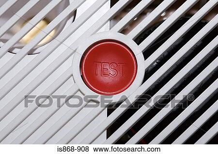 Button on a smoke alarm View Large Photo Image Stock Photo - Button on a smoke alarm. Fotosearch