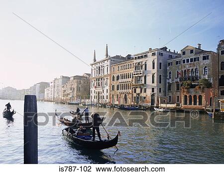 Gondolas on the grand canal View Large Photo Image Stock Image - Gondolas on the grand canal. Fotosearch