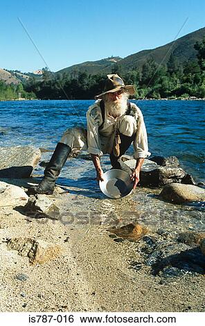 Man panning for gold View Large Photo Image Stock Photograph - Man panning for gold. Fotosearch