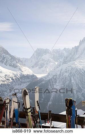 Stock Photo - Skis and mountains. Fotosearch