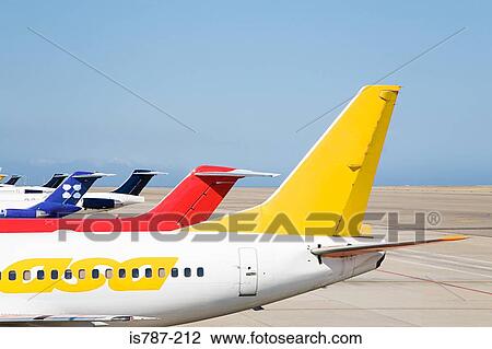 Stock Image - Tail fin of an aeroplane. Fotosearch