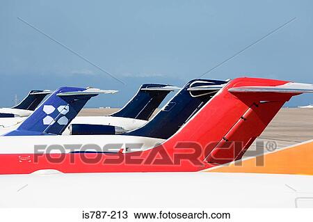 Stock Image - Tail fin of an aeroplane. Fotosearch